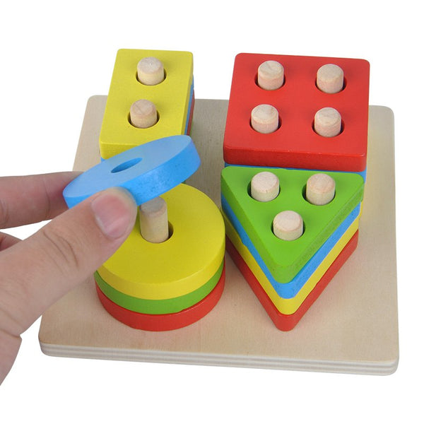 Baby Brain Development Sorting Board Wooden Blocks