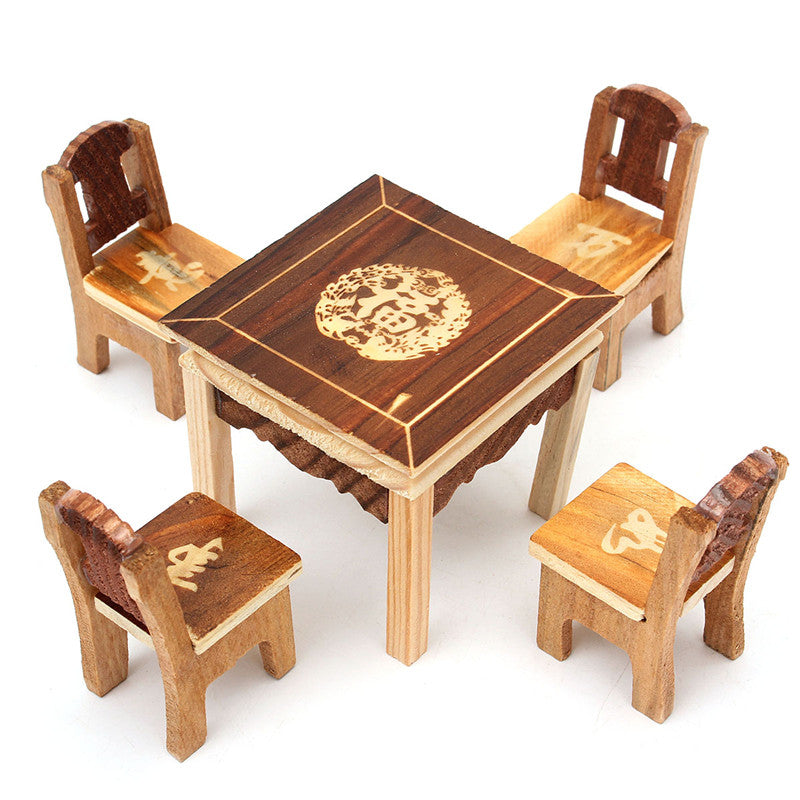 Wooden Table Chair Set For Dolls House