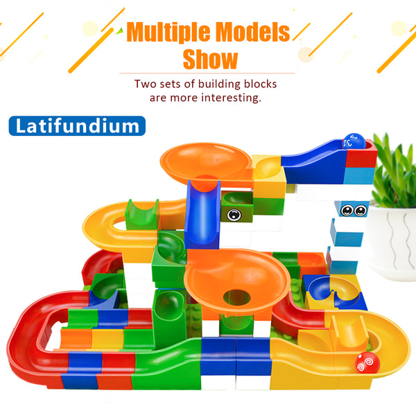 52 Pcs Construction Marble Race Maze Balls Track Building Blocks