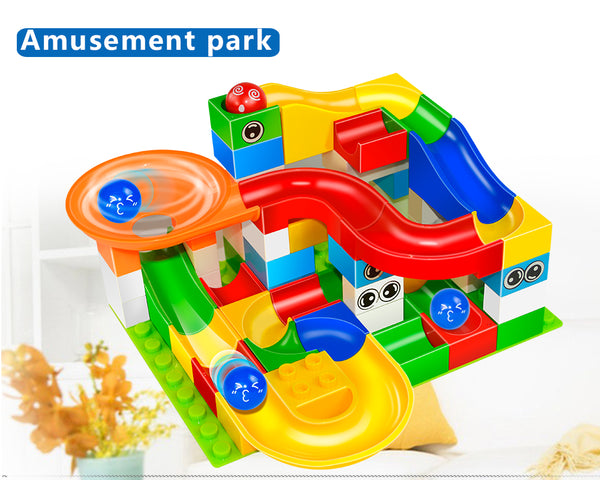 52 Pcs Construction Marble Race Maze Balls Track Building Blocks
