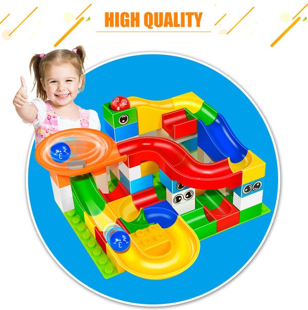 52 Pcs Construction Marble Race Maze Balls Track Building Blocks