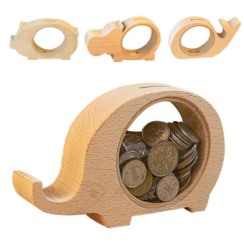 Wooden Animals Money Saving Box Piggy Banks