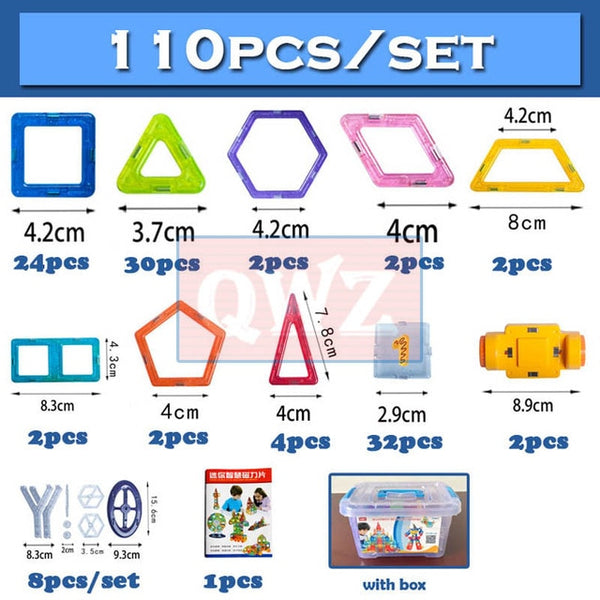 110pcs Mini Magnetic Designer Construction Set Model