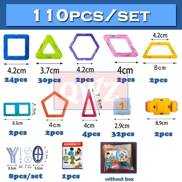 110pcs Mini Magnetic Designer Construction Set Model