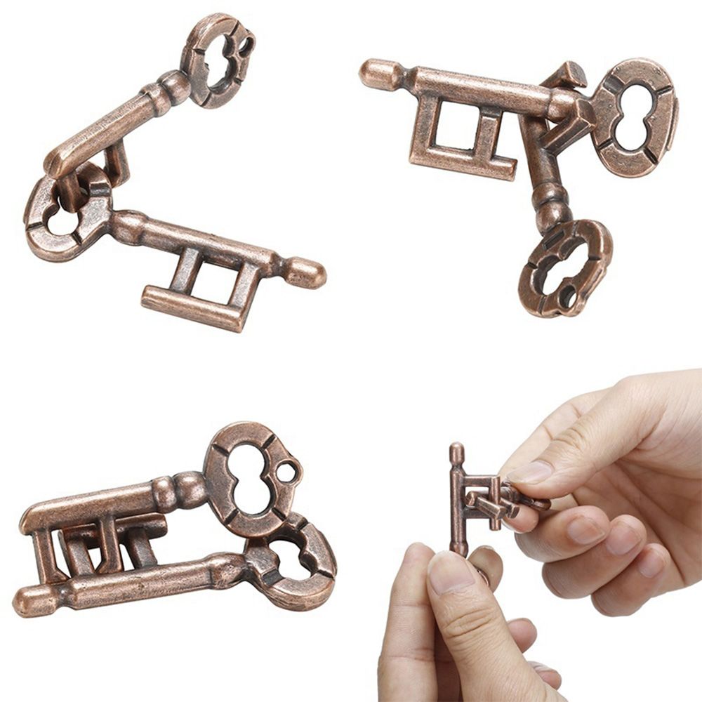 Brain Tester Development Alloy Key Ring Puzzle