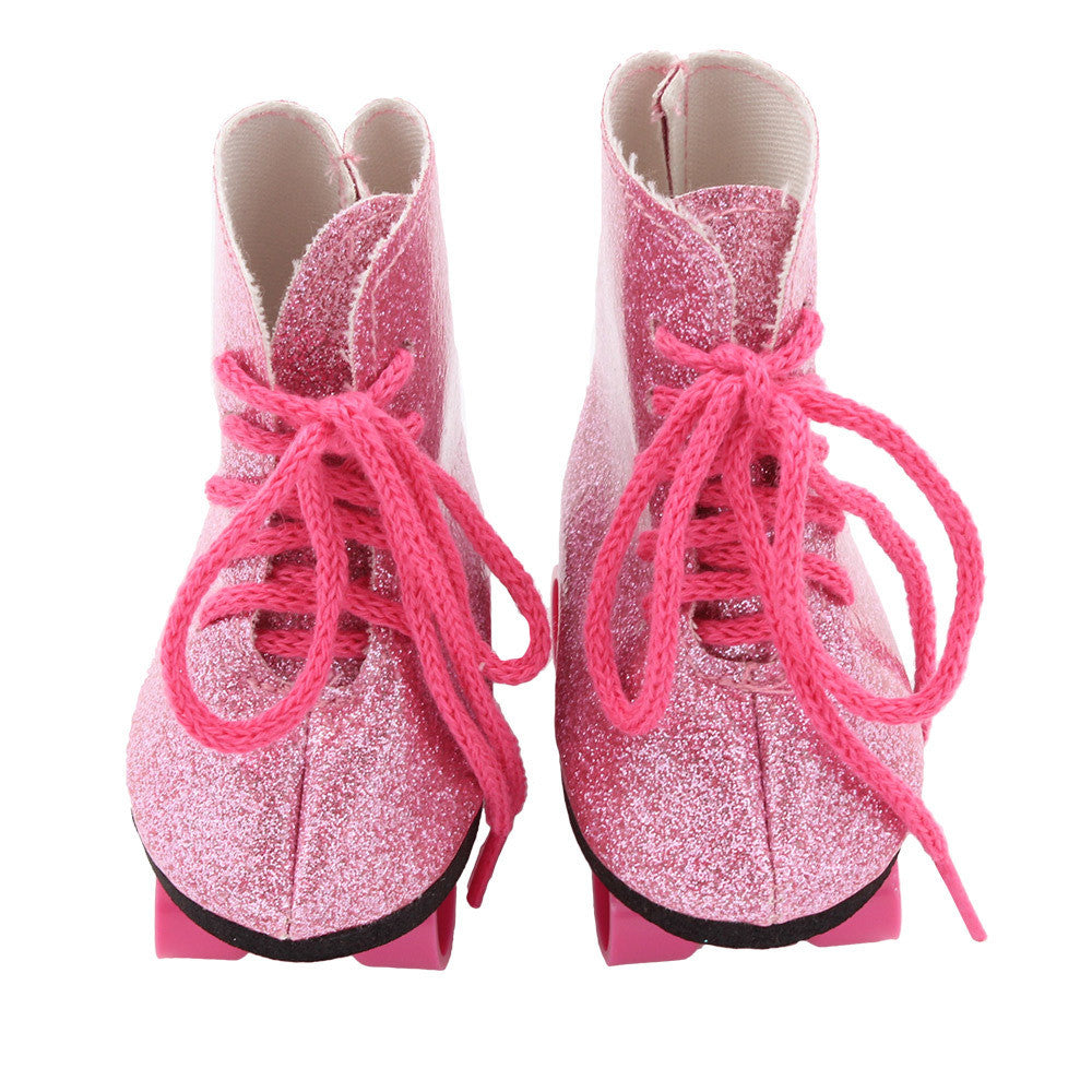 Glitter Roller Skates for Doll