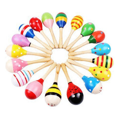 1pcs Colorful Wooden Maracas Baby Musical Instrument