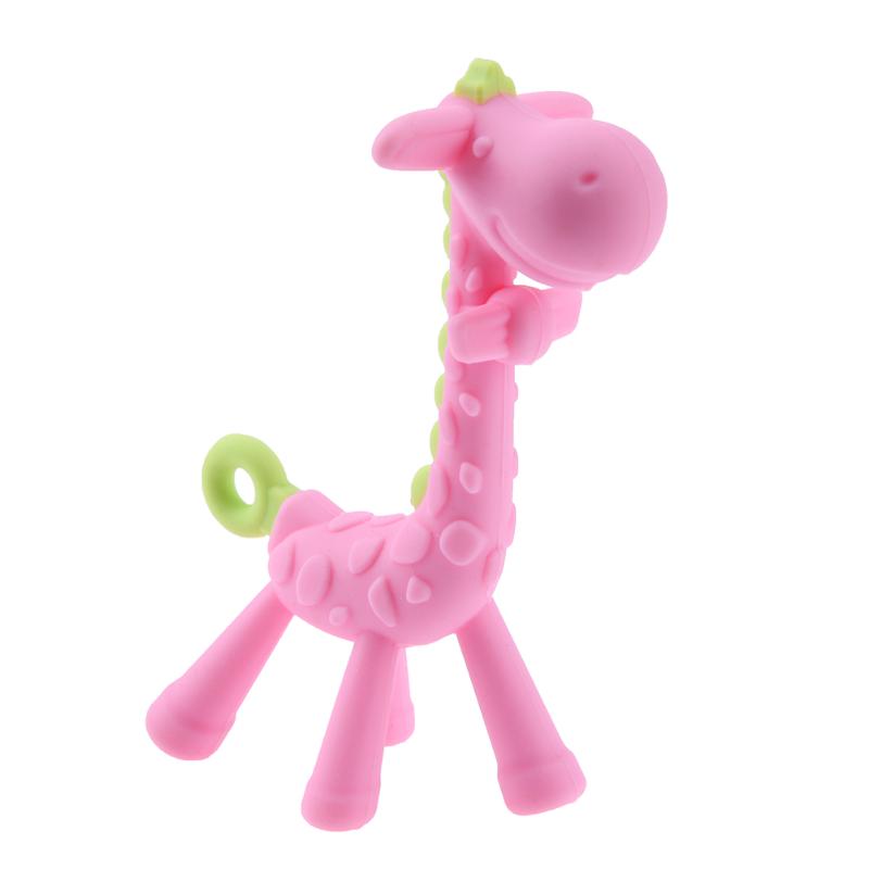 Baby Giraffe Shape Cute Silicone Teether Eco-Friendly Soft Newbrons Baby Teething Toys Baby Silicone Chew Toys Teething Care