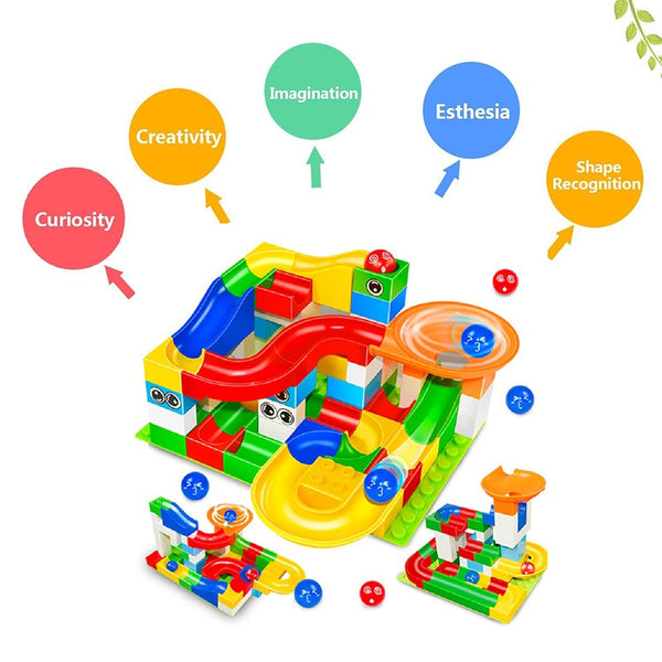 Interactive maze construction blocks set