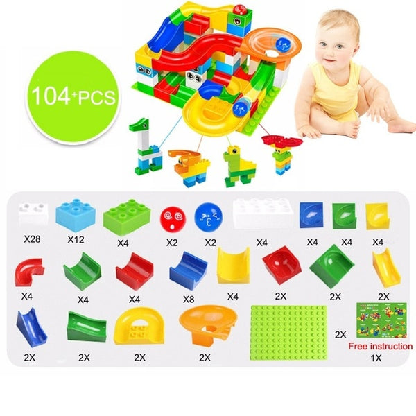 Interactive maze construction blocks set